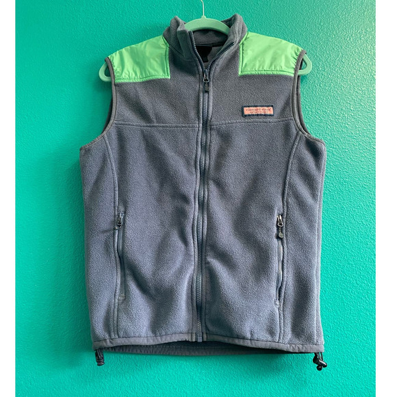 Vineyard Vines Blue Fleece Full Zip Winter Vest Women's Small - Picture 2 of 10